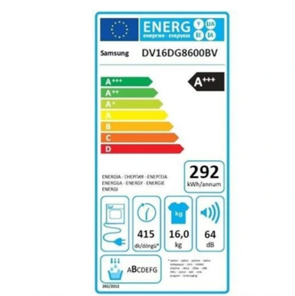 Sèche-linge pompe à chaleur Samsung DV16DG8600BV – 16 kg AI Dry Classe C