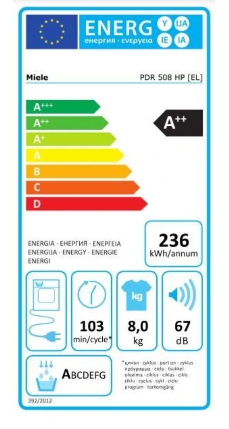 Sèche-linge professionnel Miele PDR 508 HP P LW – 8 kg R290 Wi-Fi Classe A++