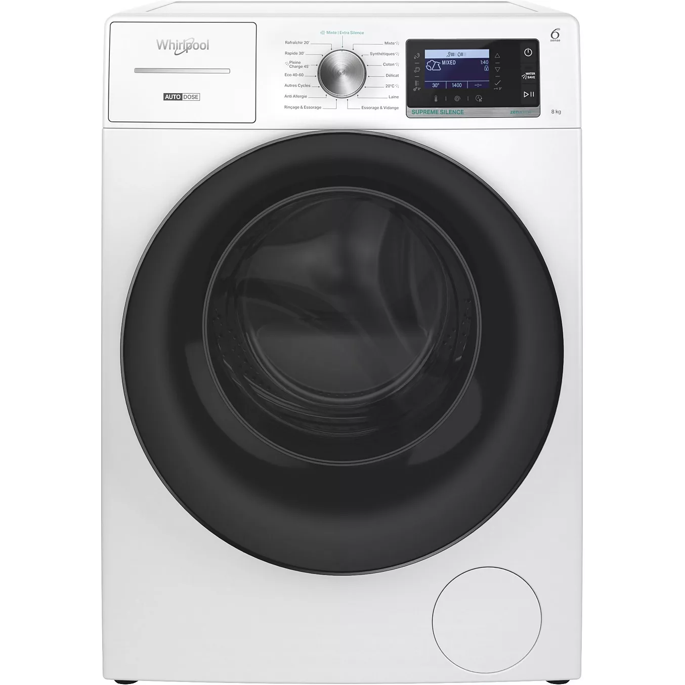 Lave-linge hublot WHIRLPOOL W8X89ADSILENCEFR