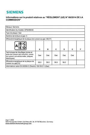 Plaque gaz Siemens EP9A6MI40, iQ500 90cm