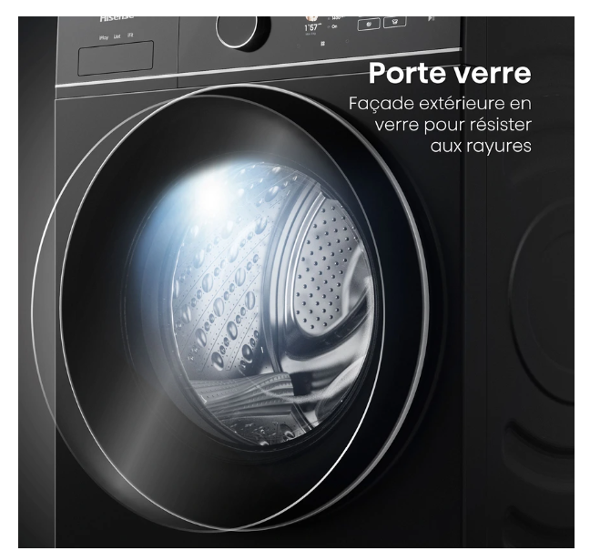 Lave-linge hublot Hisense WF5I9043BBFS iFit – 9 kg 47 cm Noir