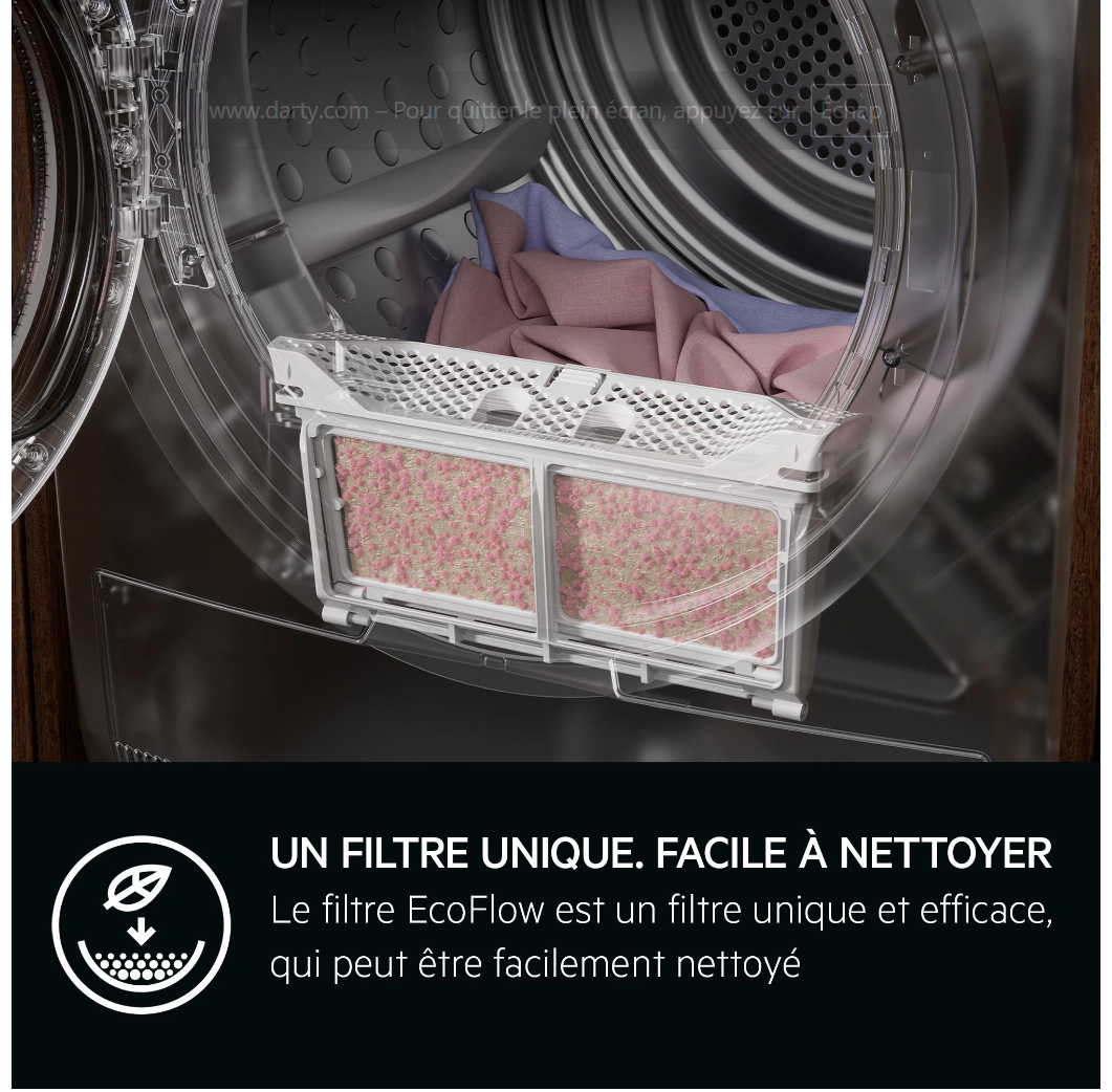 Sèche-linge pompe à chaleur AEG TR9XA59PA – 9 kg 3DScan SmartDry Triple A 60 dB