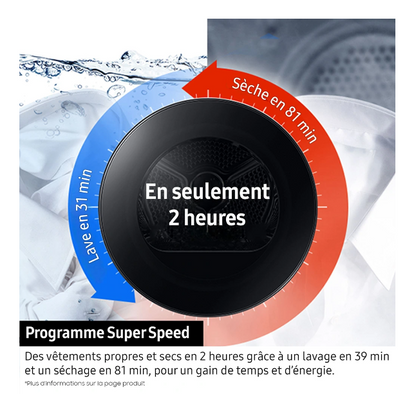 Sèche-linge pompe à chaleur Samsung DV90F09F4S BESPOKE AI – 9 kg Classe A