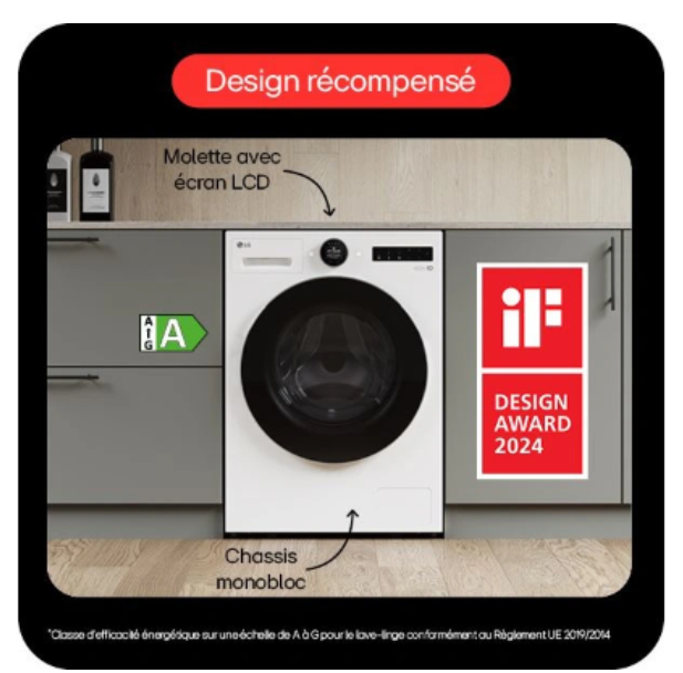 Lave-linge hublot LG F14X71WHST 11 kg