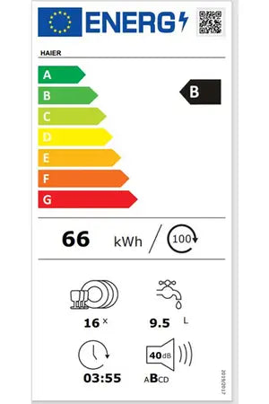 Haier XS 6B0B1SFS3/1 – Lave-vaisselle Encastrable 60 cm 16 Couverts | WashLens Plus, hOn Wi-Fi, 40 dB