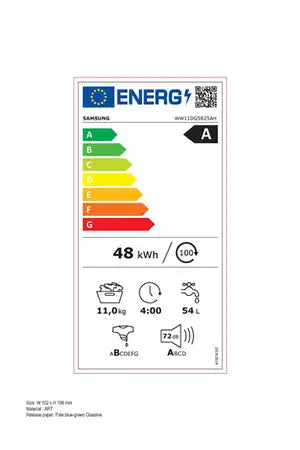 Samsung WW11DG5B25AH – Lave-linge frontal 11 kg, AI EcoBubble, 1400 tr/min, Classe A
