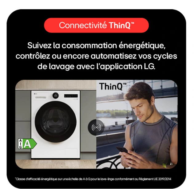 Lave-linge hublot LG F14X71WHST 11 kg