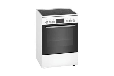 Cuisinière vitrocéramique Bosch Series 4 hkr39c220 66l électrique vitrocéramique autonome blanc