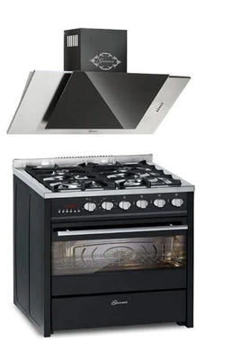 Cuisinière électrique Gurari Cuisinière à gaz - - GCH E 610 BL+GCH S 482 60 IS - Four électrique 60 L - Laqué noir - 60 cm