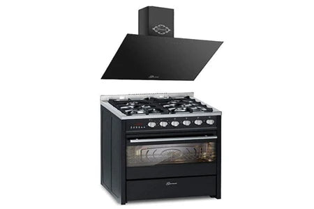 Cuisinière électrique Gurari Cuisinière à gaz - - GCH E 610 BL - Four électrique 60 L - Hotte aspirante 1000 m³/h - Noir
