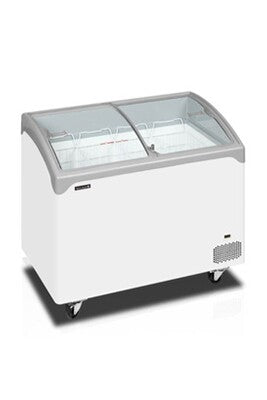 Congélateur coffre Tefcold Congélateur coffre de Crème Glacée élégant avec couvercles coulissants vitrés bombés 218 L