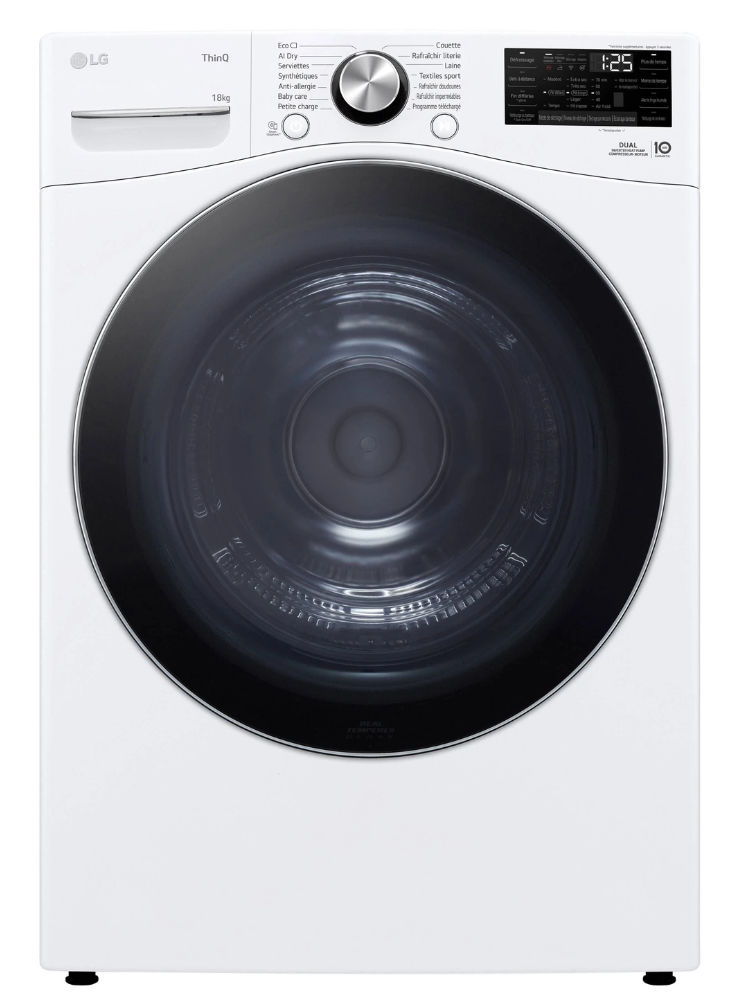 Sèche-linge pompe à chaleur LG RH8P12WH – 18 kg DUAL Inverter AI Direct Drive Blanc