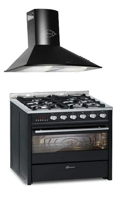 Cuisinière électrique Gurari Cuisinière à gaz - - GCH E 610 BL - Four électrique 60 L - Hotte aspirante 1000m³/h - Noir