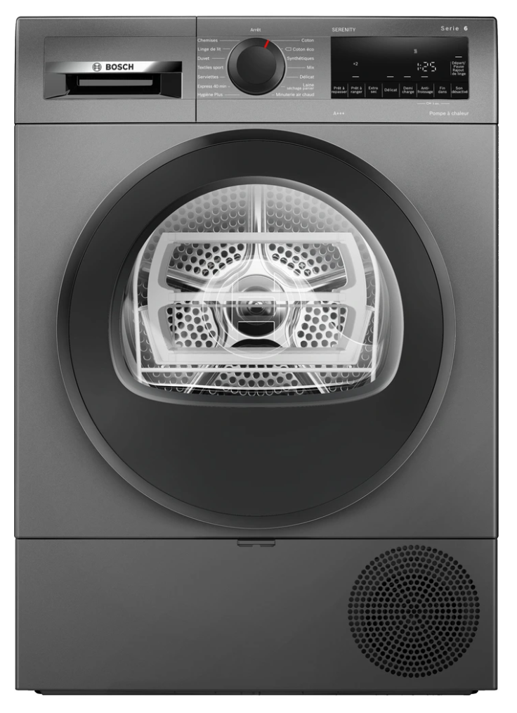 Sèche-linge pompe à chaleur Bosch SERENITY WQG134DRFR – 8 kg AutoDry R290 Noir