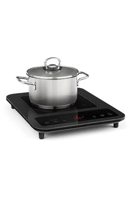 Plaque vitrocéramique KLARSTEIN SlimChef Plaque de cuisson à induction en vitrocéramique - minuterie 3h - 1800W - inox brossé