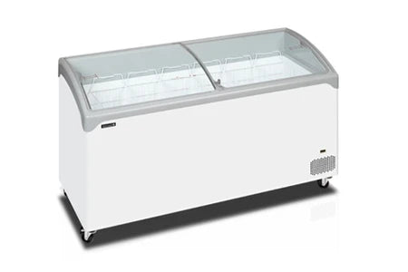 Congélateur coffre Tefcold Congélateur coffre de crème glacée élégant avec couvercles coulissants vitrés bombés 367 L