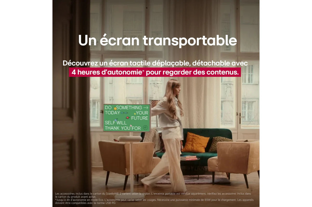 LG StanbyME 27" 27LX6TDGA – Écran TV Portable sur Pied avec Batterie Intégrée