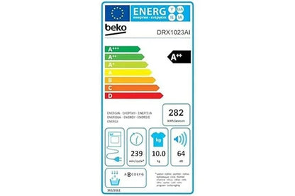 Beko DRX1023AI – Sèche-linge Pompe à Chaleur 10 kg Blanc | 64 dB, Grandes Familles