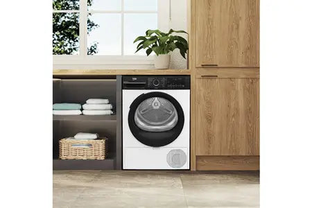 Beko D43H29493W – Sèche-linge Pompe à Chaleur 9 kg Blanc | SteamCure, Plastique Recyclé