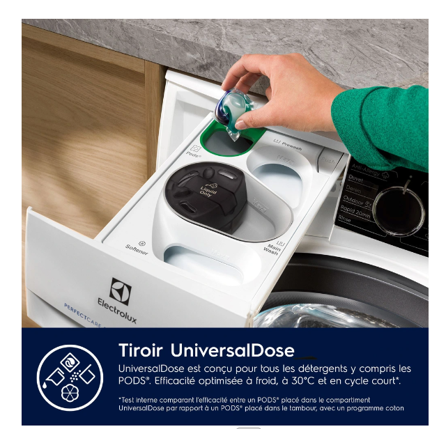 Lave-linge hublot Electrolux EW7FI25916OV – 9 kg 1600 tr/min Classe A