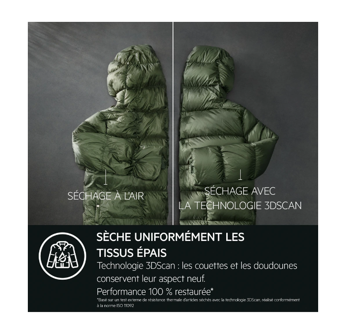 Sèche-linge pompe à chaleur AEG TR93A9H4BW Série 9000 – 9 kg Classe B