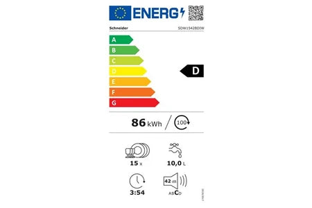 Lave-vaisselle pose libre Schneider Lave-vaisselle 60cm 15 couverts 42db blanc SDW1542BDIW