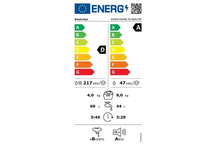 Electrolux EW8W1684BI – Lave-linge Séchant Intégrable 8/4 kg Blanc