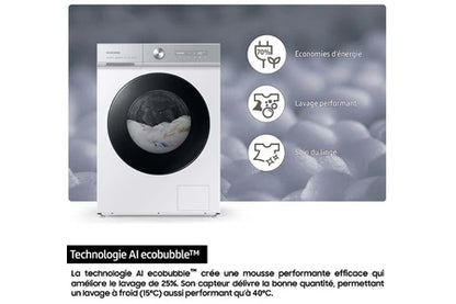 Samsung WW11DG5B25AH – Lave-linge frontal 11 kg, AI EcoBubble, 1400 tr/min, Classe A