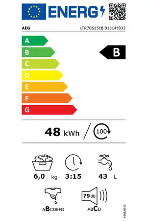 AEG LTR7C6151B – Lave-linge Top 6 kg Blanc