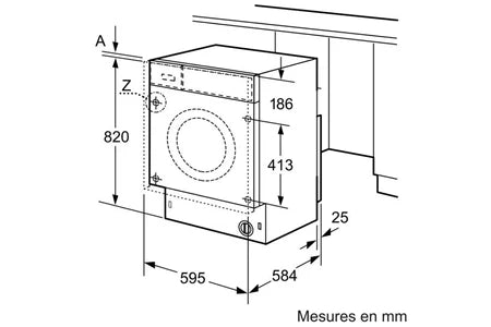 Lave-linge séchant encastrable Bosch Série 6 WKD28543FR – 7/4 kg, Classe E