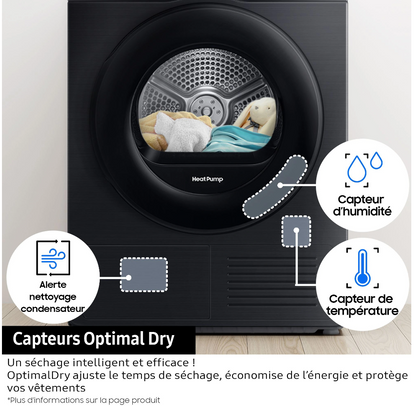 Sèche-linge pompe à chaleur Samsung DV90DB7845GE Bespoke AI – 9 kg AI Dry+ Blanc Classe A