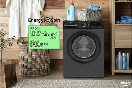 Beko BM34WFU48411A – Lave-linge Hublot 8 kg Gris Anthracite | EnergySpin