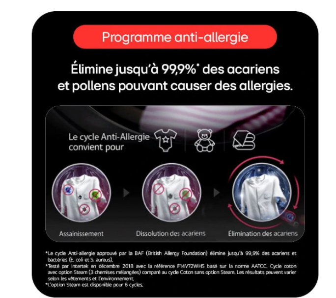 Sèche-linge pompe à chaleur LG RH9X71WH – 9 kg DUAL Inverter AI Dry Classe B