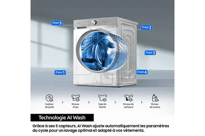 Samsung WW11DG5B25AH – Lave-linge frontal 11 kg, AI EcoBubble, 1400 tr/min, Classe A