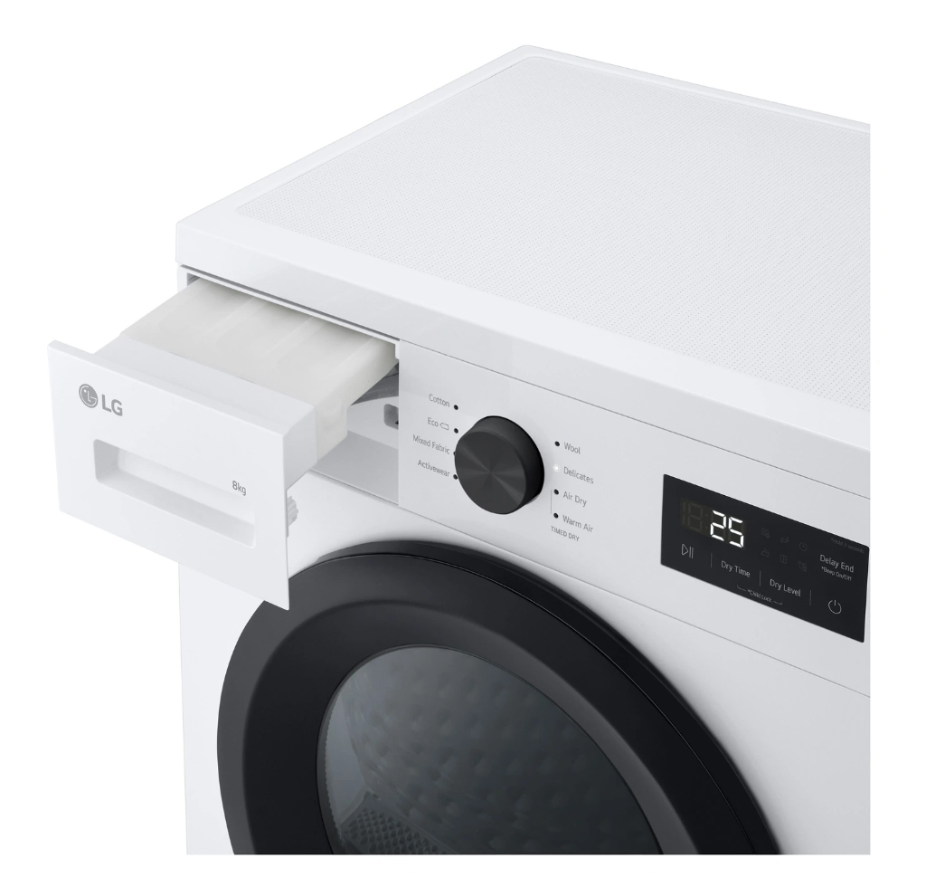 Sèche-linge pompe à chaleur LG RH8N15WHB – 8 kg Top Amovible Classe D