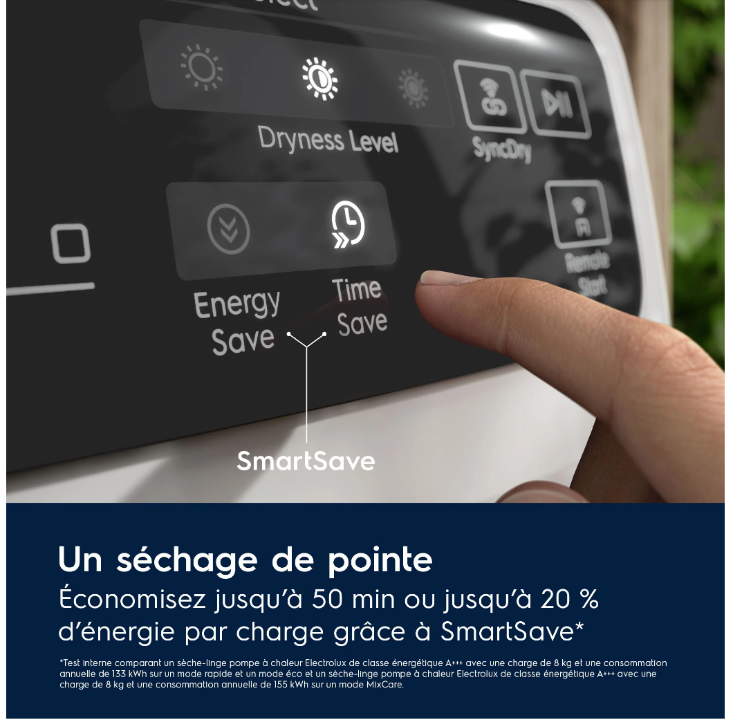 Sèche-linge pompe à chaleur Electrolux EW9HI783FC PerfectCare 900 – 8 kg 3DSense Classe A