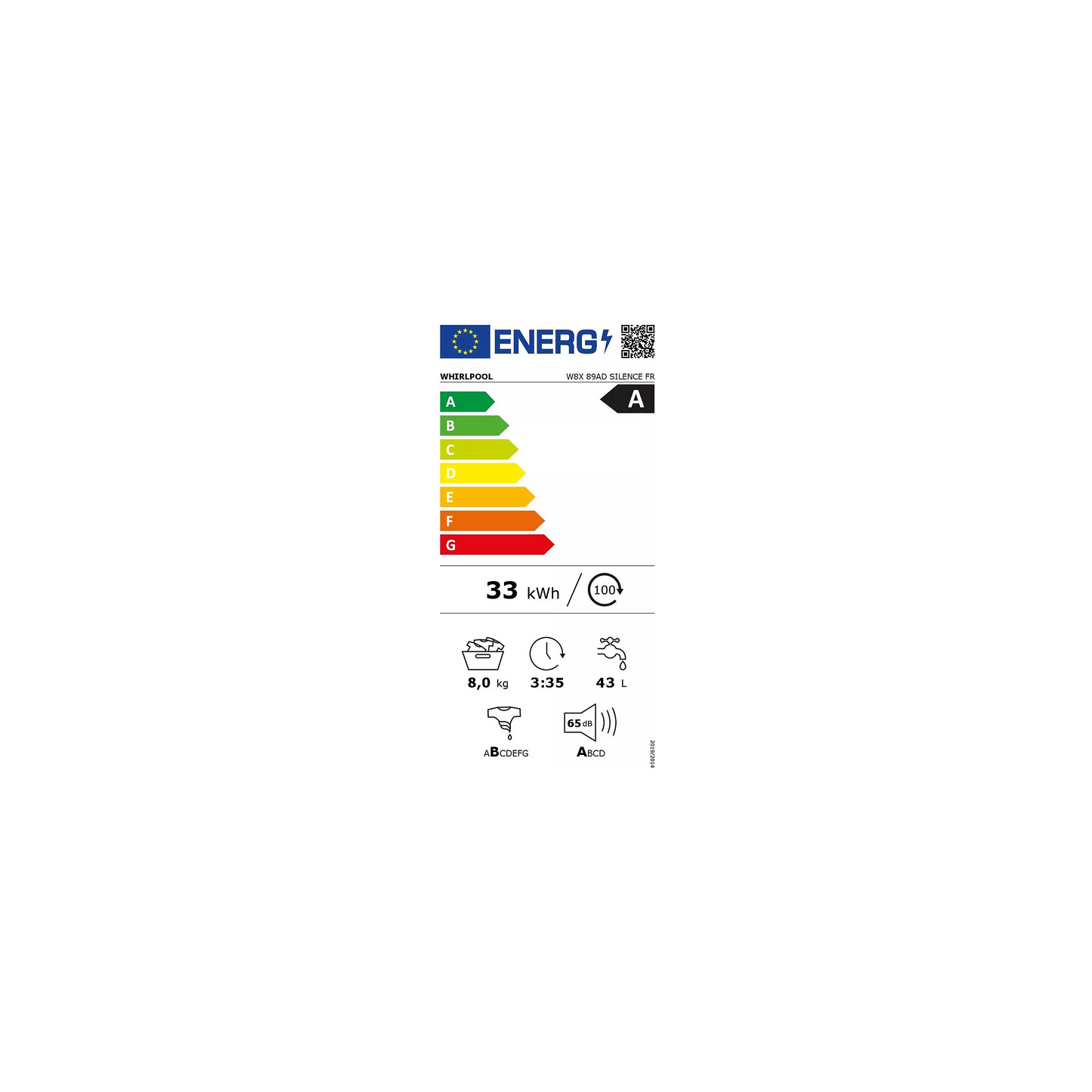 Lave-linge hublot WHIRLPOOL W8X89ADSILENCEFR