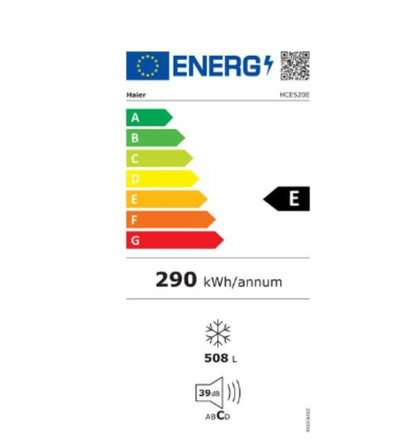 Haier HCE520E – Congélateur coffre 508 L, LowFrost, Super Congélation, Classe E