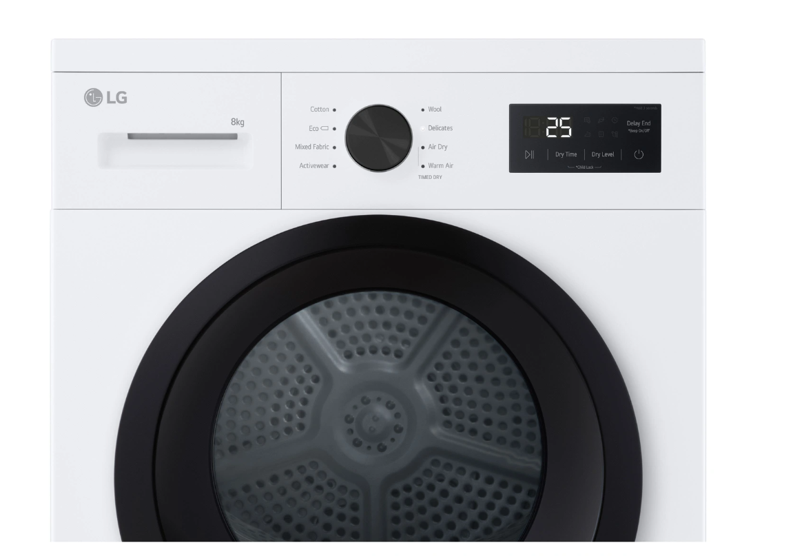 Sèche-linge pompe à chaleur LG RH8N15WHB – 8 kg Top Amovible Classe D
