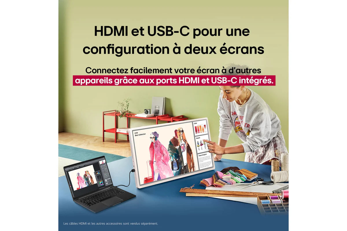 LG StanbyME 27" 27LX6TDGA – Écran TV Portable sur Pied avec Batterie Intégrée