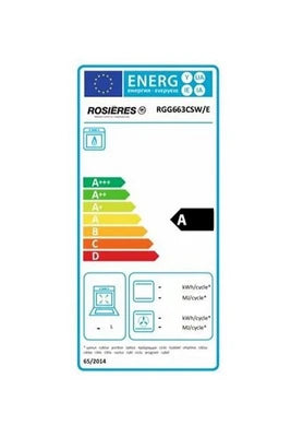 Cuisinière mixte Rosieres RGG663CSW/E - Cuisinière - pose libre - largeur : 59.8 cm - profondeur : 61 cm - hauteur : 86 cm - avec système auto-nettoyant - blanc