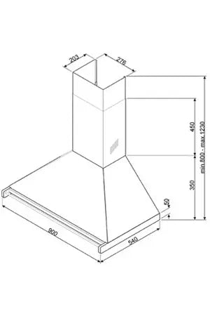 Hotte décorative murale Smeg HOTTE 90CM INOX - KD90HXE