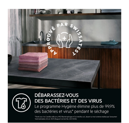 Sèche-linge pompe à chaleur AEG TR93A9H4BW Série 9000 – 9 kg Classe B