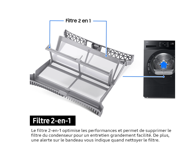Sèche-linge pompe à chaleur Samsung DV90DG52A0AE – 9 kg Classe C