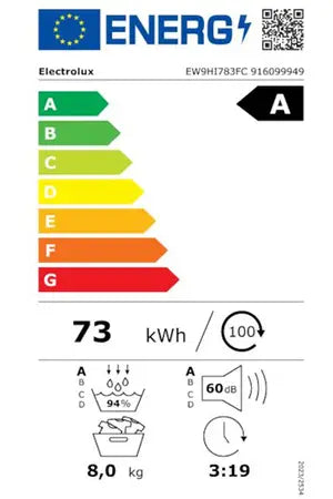 Electrolux EW9HI783FC – Sèche-linge Pompe à Chaleur 8 kg Blanc | PerfectCare 900, 3DSense