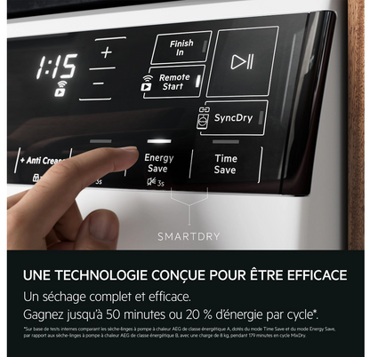 Sèche-linge pompe à chaleur AEG TR9XA59PA – 9 kg 3DScan SmartDry Triple A 60 dB