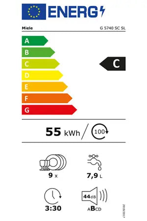 Miele G 5740 SC SL – Lave-vaisselle Pose Libre 45 cm 9 Couverts | QuickPowerWash, AutoOpen, ComfortClose