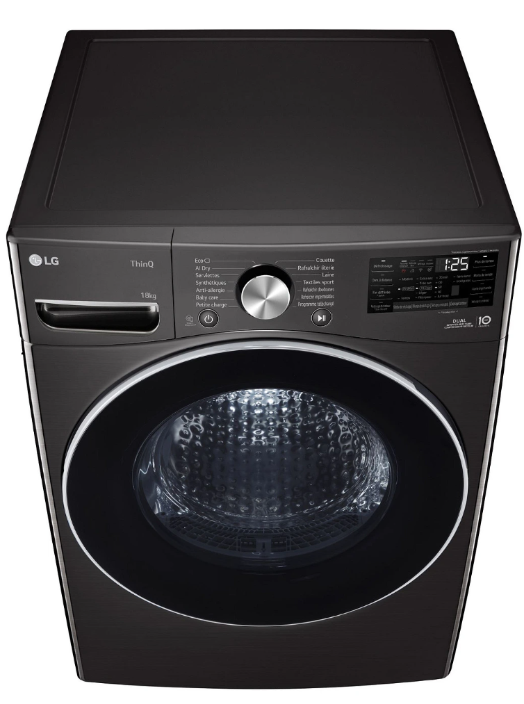 Sèche-linge pompe à chaleur LG RH8P12BS – 18 kg DUAL Inverter AI Direct Drive Noir