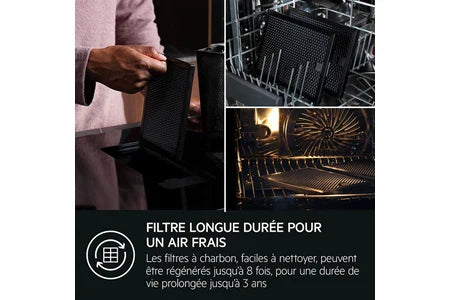 Plaque de cuisson avec hotte intégrée Aeg TH74CB03FZ SaphirMatt