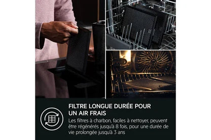 Plaque de cuisson avec hotte intégrée Aeg TH74CB03FZ SaphirMatt